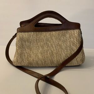 Relic woven bag with leather handles
